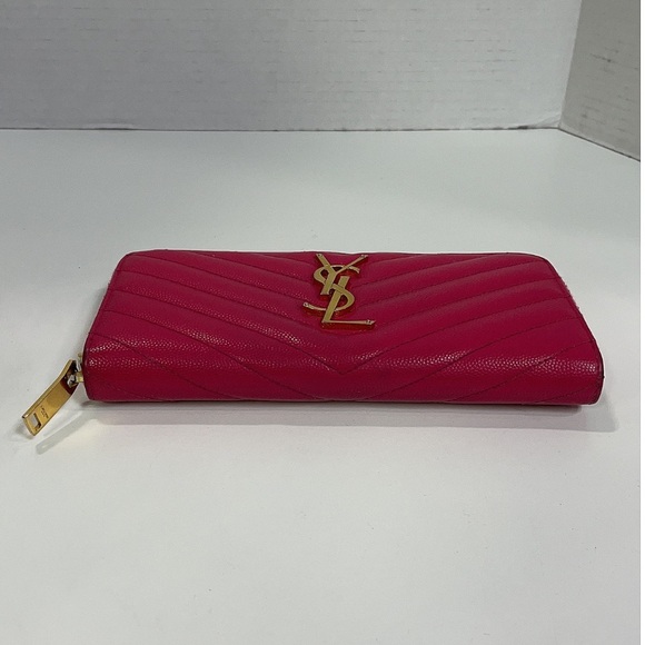 Yves Saint Laurent Red Quilted Wallet - Picture 11 of 12